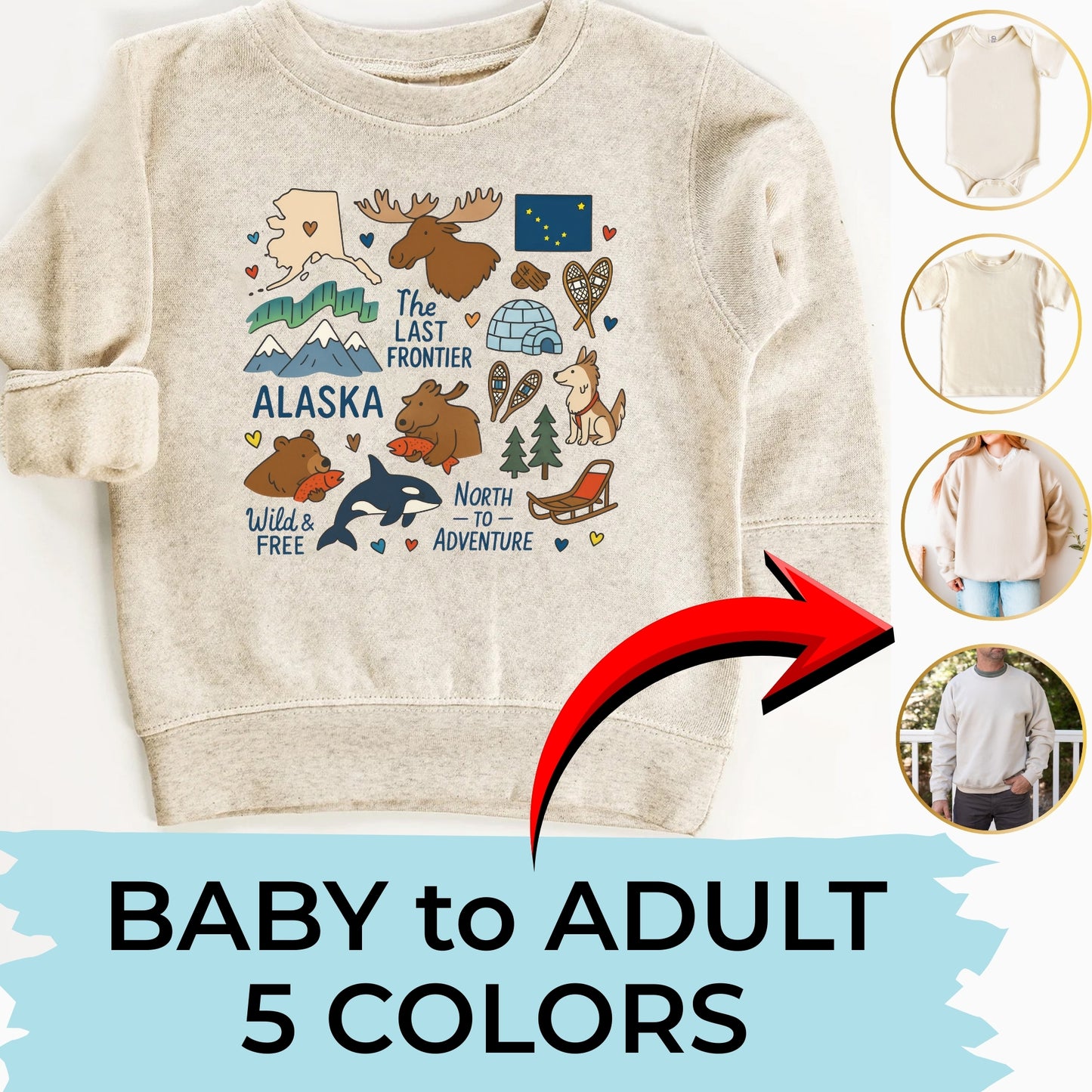 Alaska Kids Sweatshirt – Last Frontier Icons