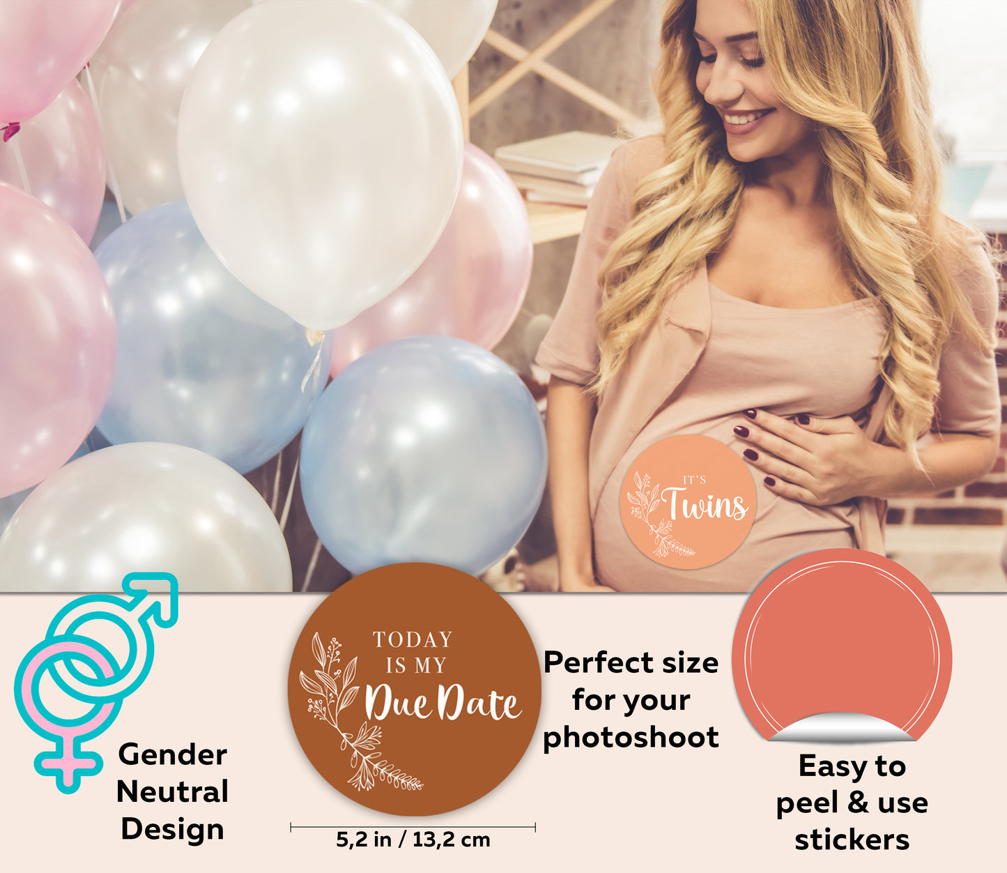 Pregnancy Weekly Milestone Stickers 24 Pack