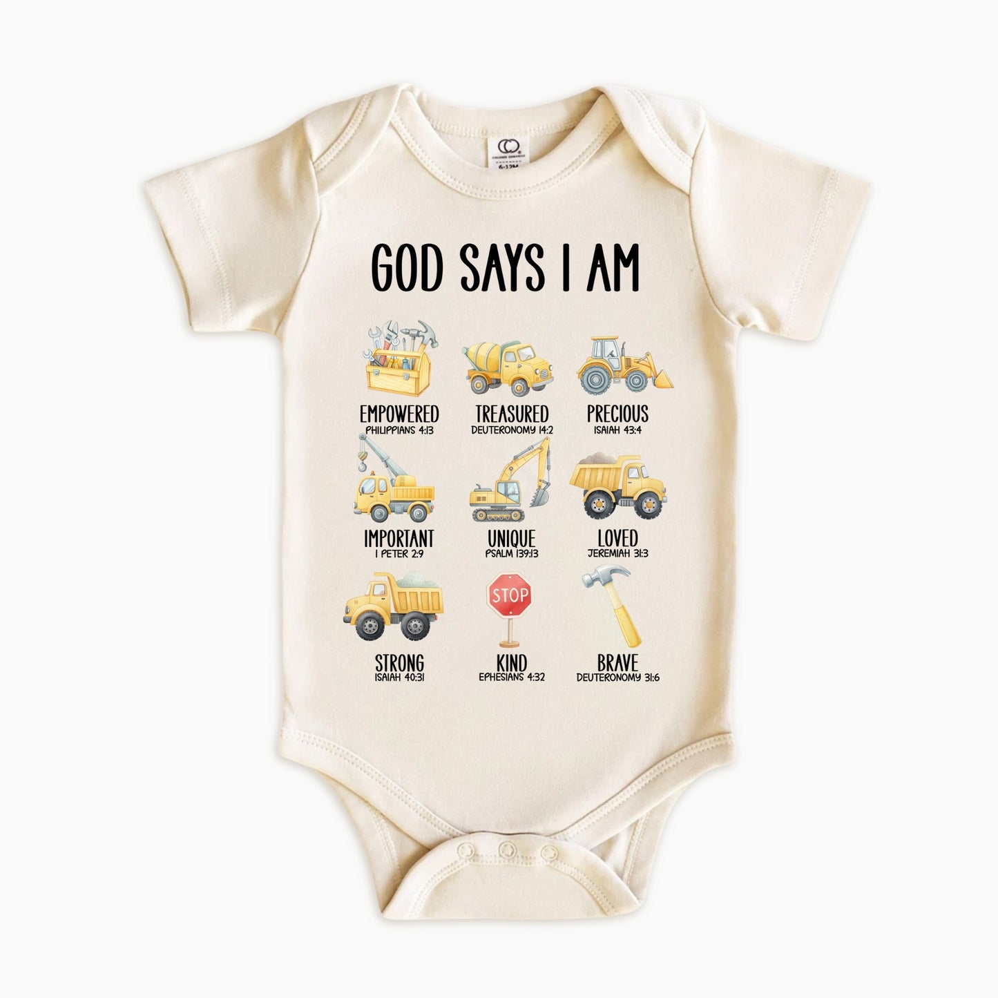 God Says I Am Construction Themed Christian Faith Shirt
