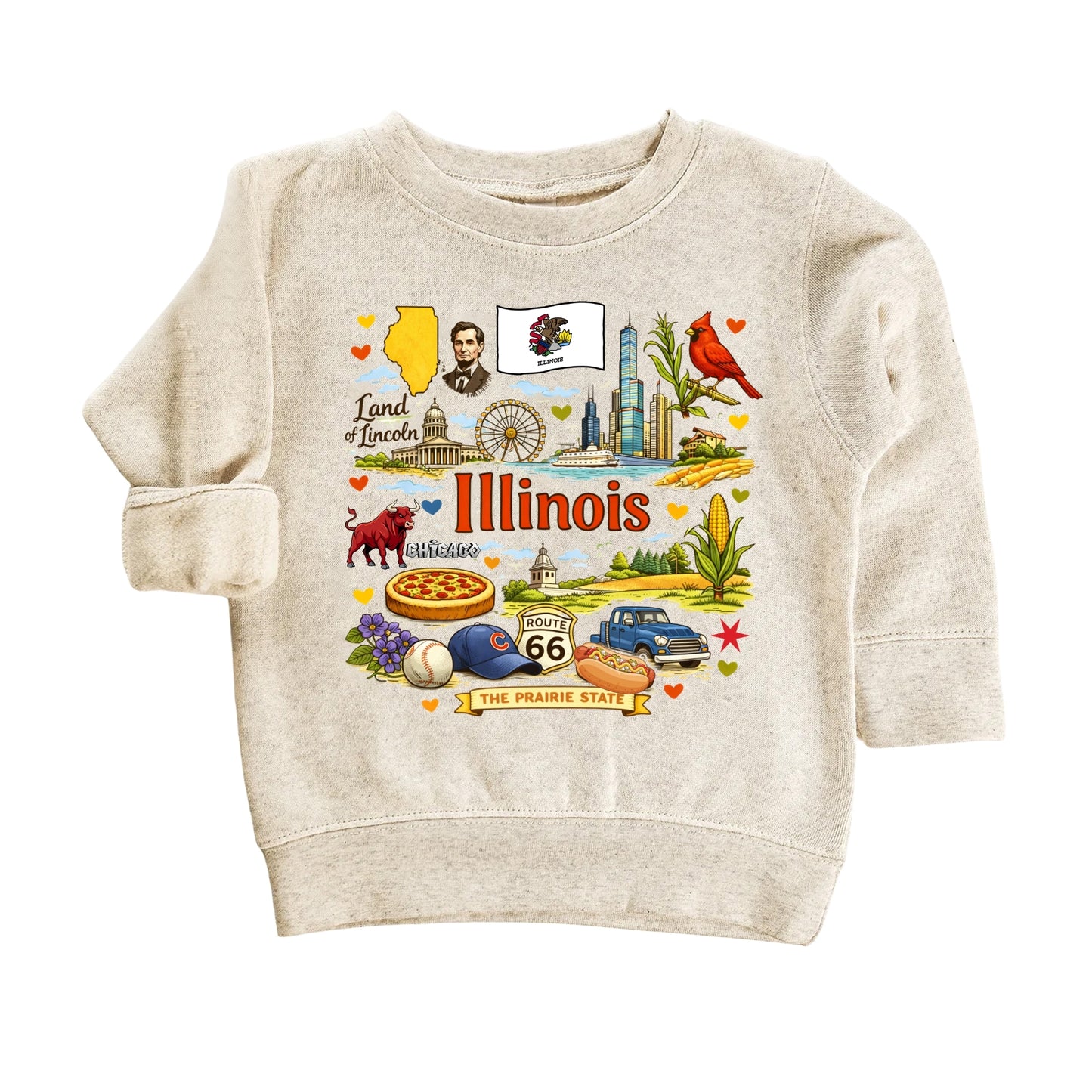 Illinois State Symbols Kids T-Shirt