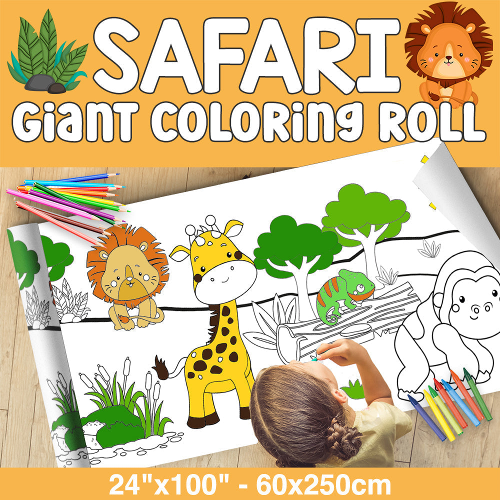 GIANT Coloring Paper Activity Roll for Kids, 24"x100", Forest