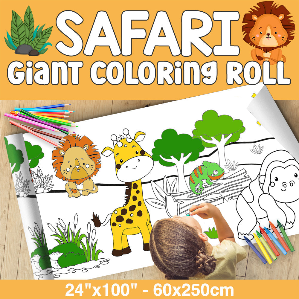 GIANT Coloring Paper Activity Roll for Kids, 24"x100", Robots