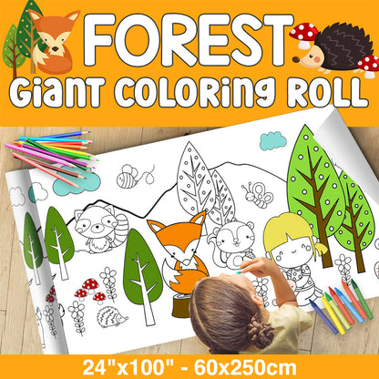 GIANT Coloring Paper Activity Roll for Kids, 24"x100", Safari