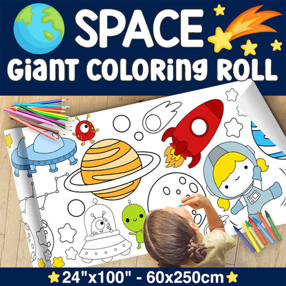 GIANT Coloring Paper Activity Roll for Kids, 24"x100", Princess