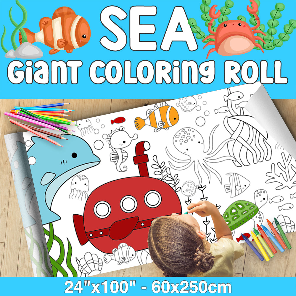 GIANT Coloring Paper Activity Roll for Kids, 24"x100", UNICORN