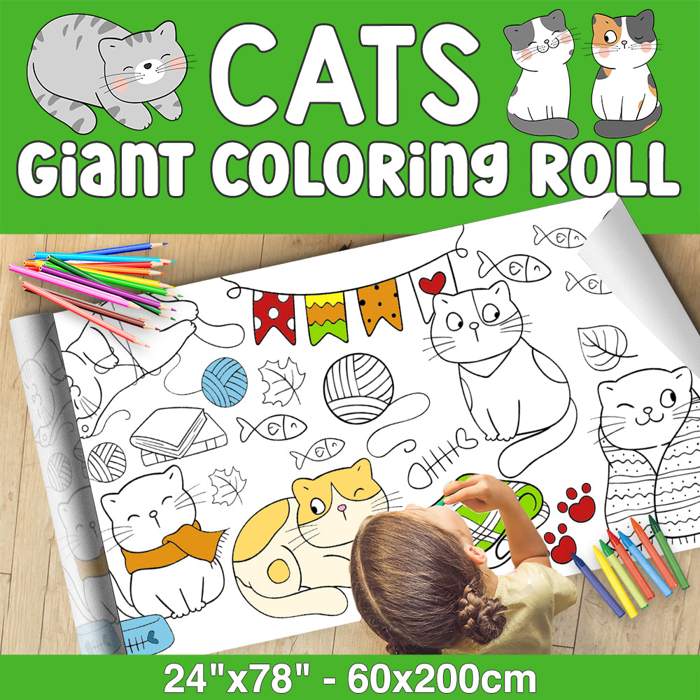 GIANT Coloring Paper Activity Roll for Kids, 24"x100", UNICORN