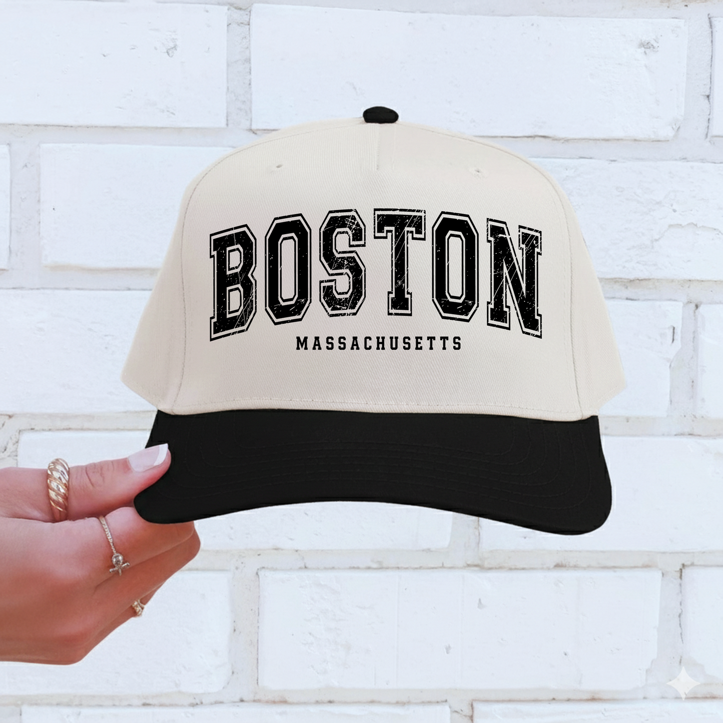 Boston Massachusetts Vintage Trucker Hat