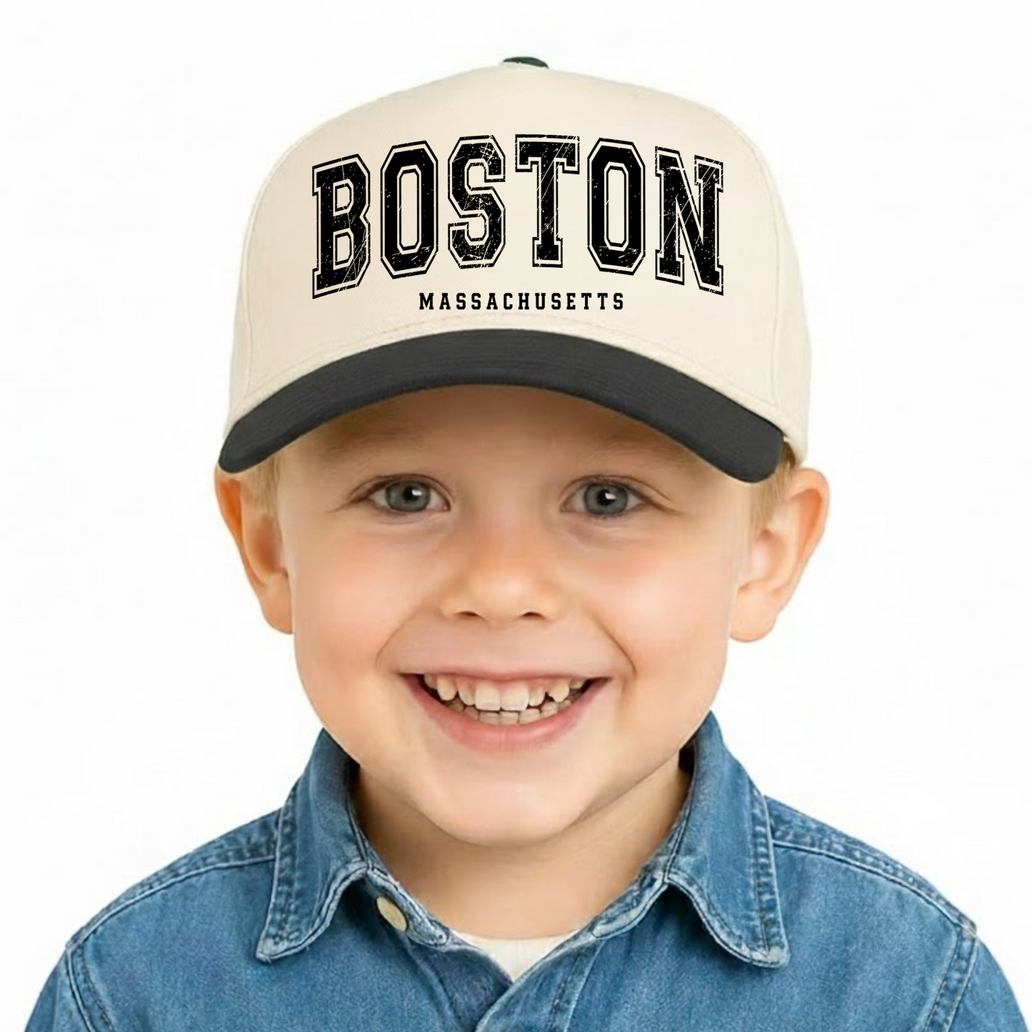 Boston Massachusetts Kids Trucker Hat