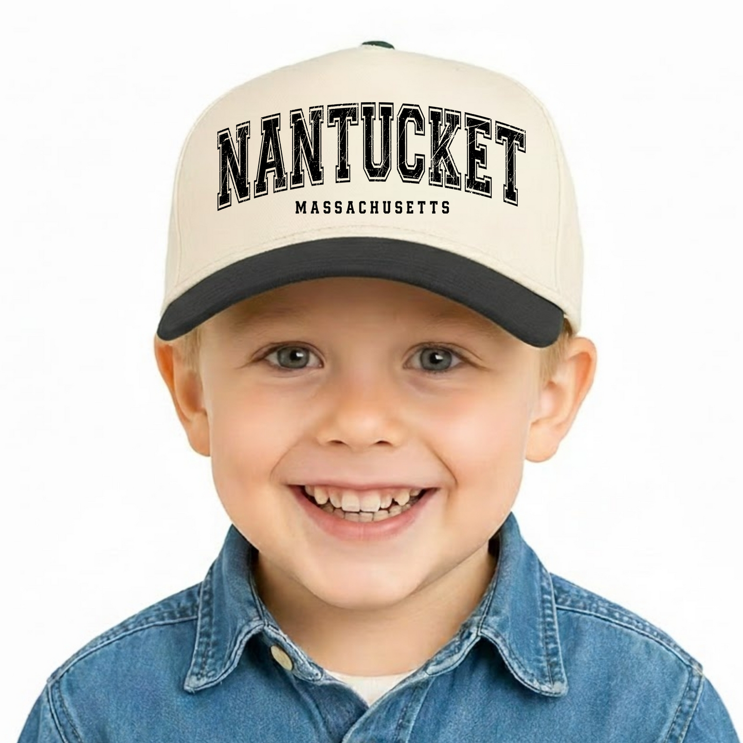 Nantucket Massachusetts Kids Trucker Hat