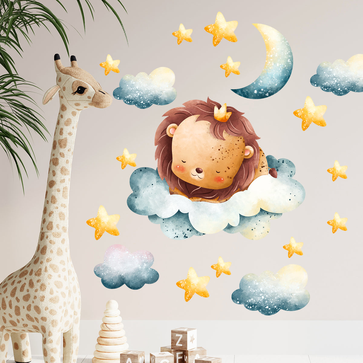 Wall Decal Cute Sleepy Lion Wall Sticker