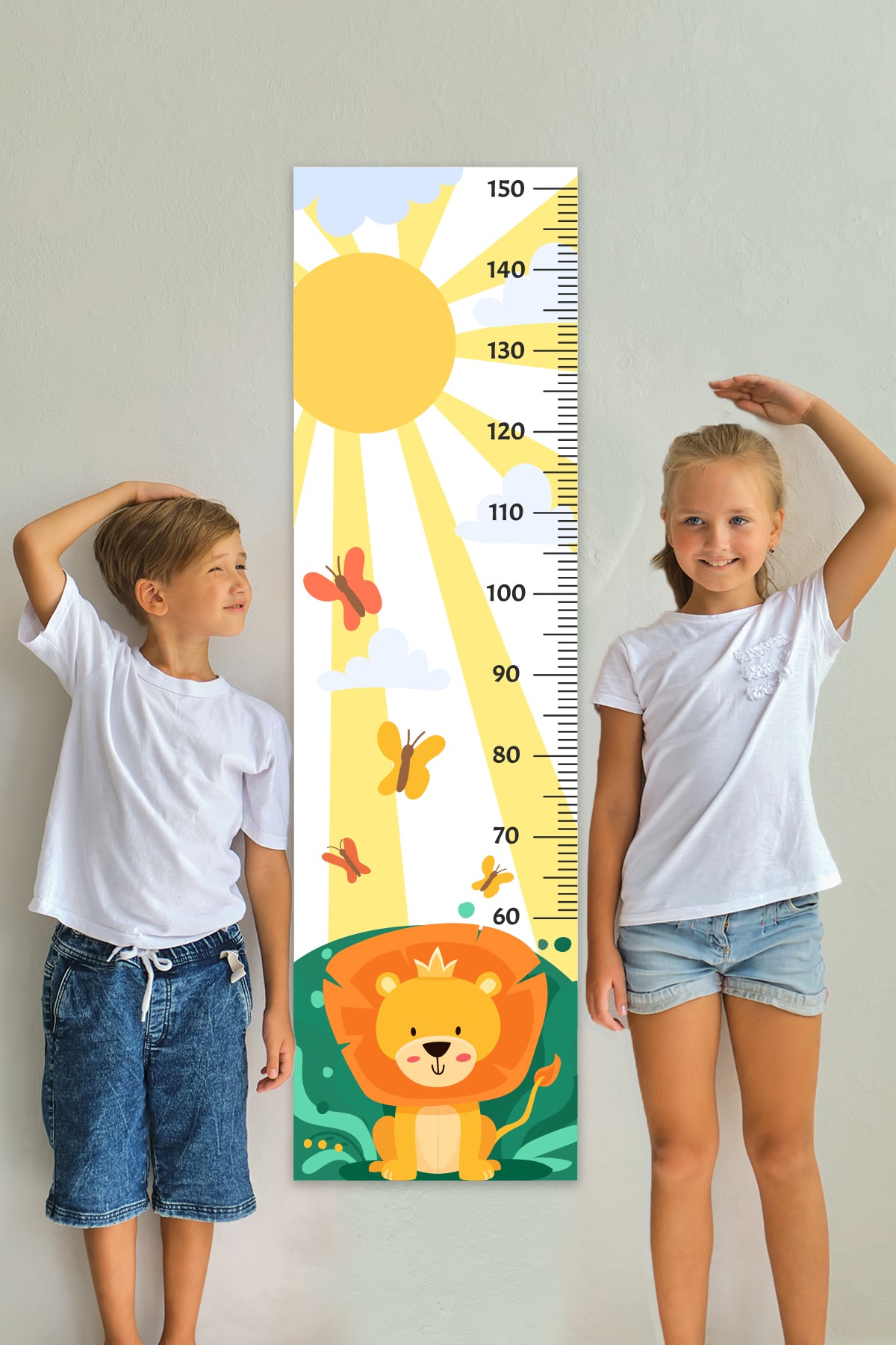 Growth Chart Sticker Cute Lion Wall Decal