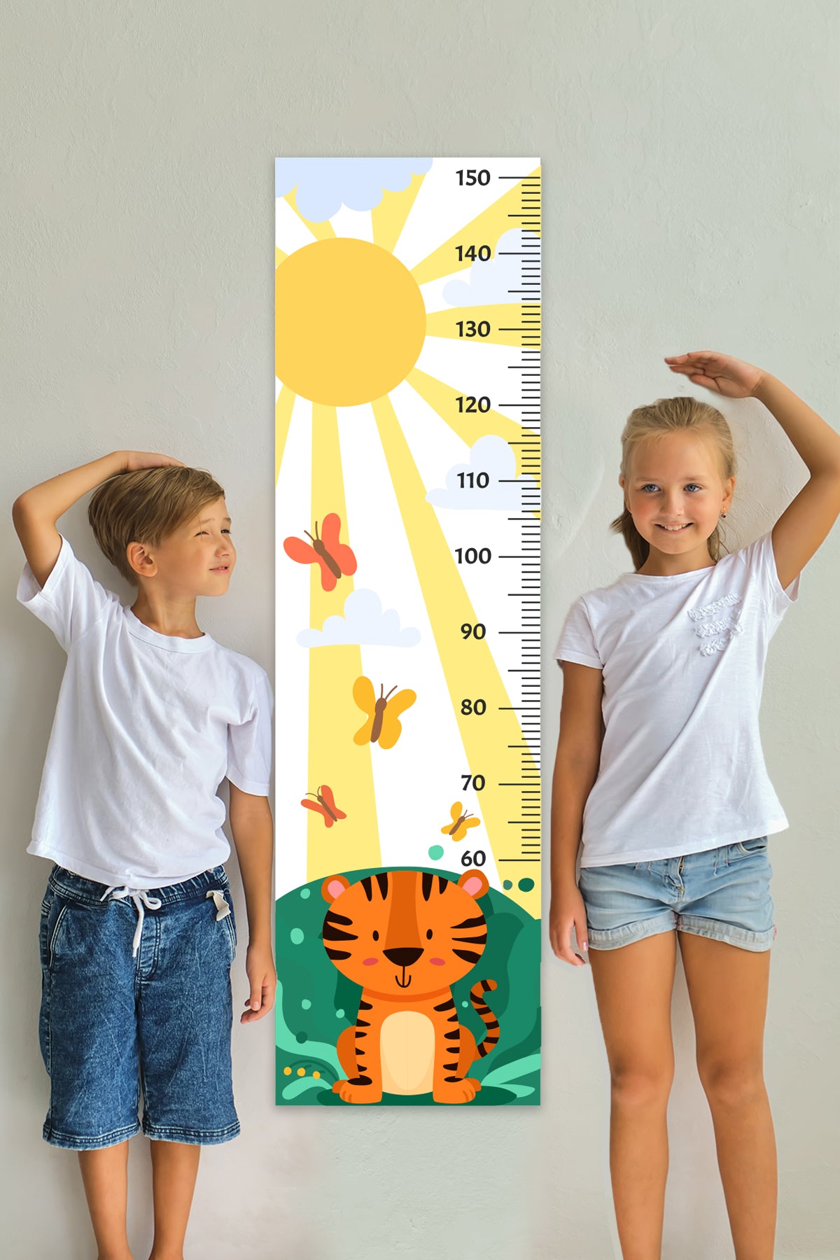 Growth Chart Sticker Cute Tiger Wall Decal