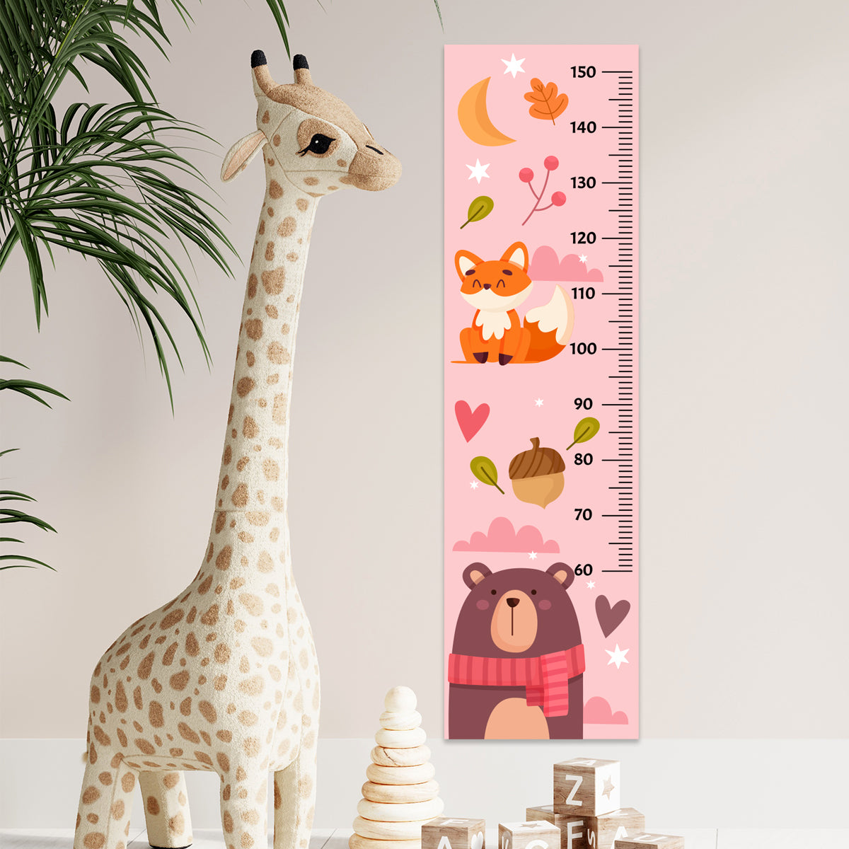 Growth Chart Sticker Cute Bear Wall Decal