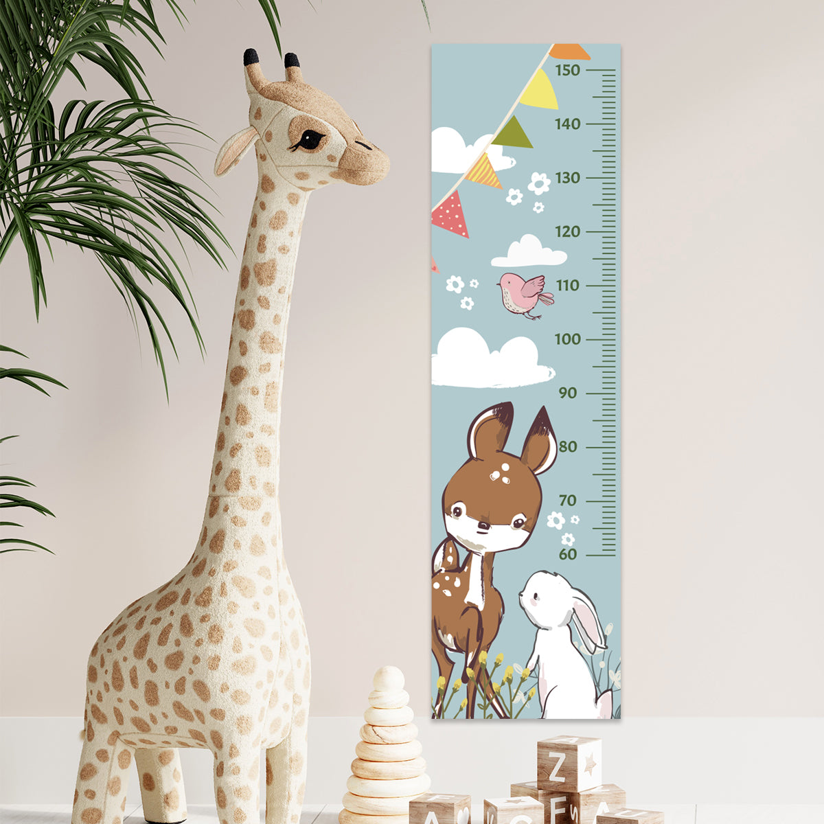 Growth Chart Sticker Cute Woodland Wall Decal