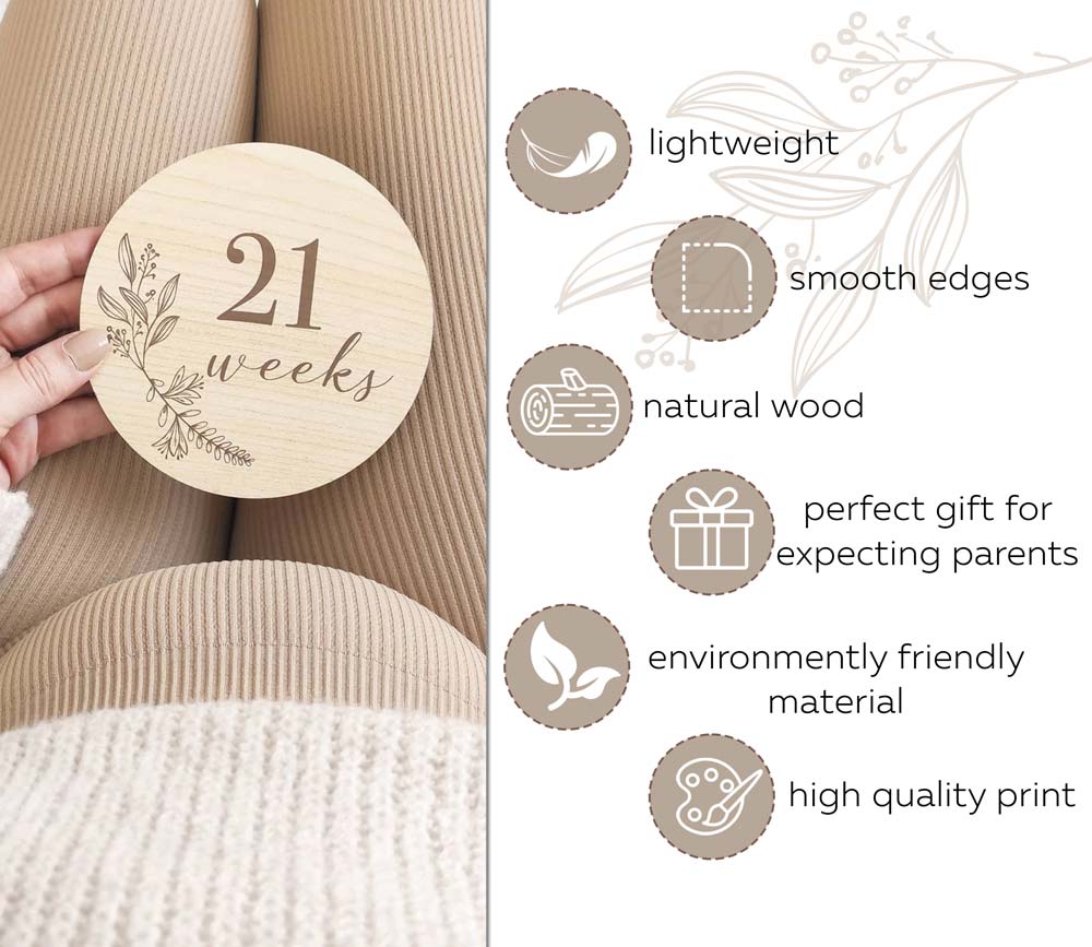 Wooden Pregnancy Announcement Discs