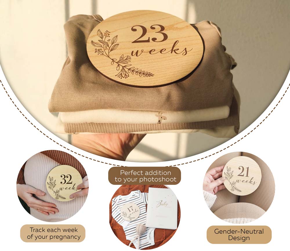 Wooden Pregnancy Announcement Discs