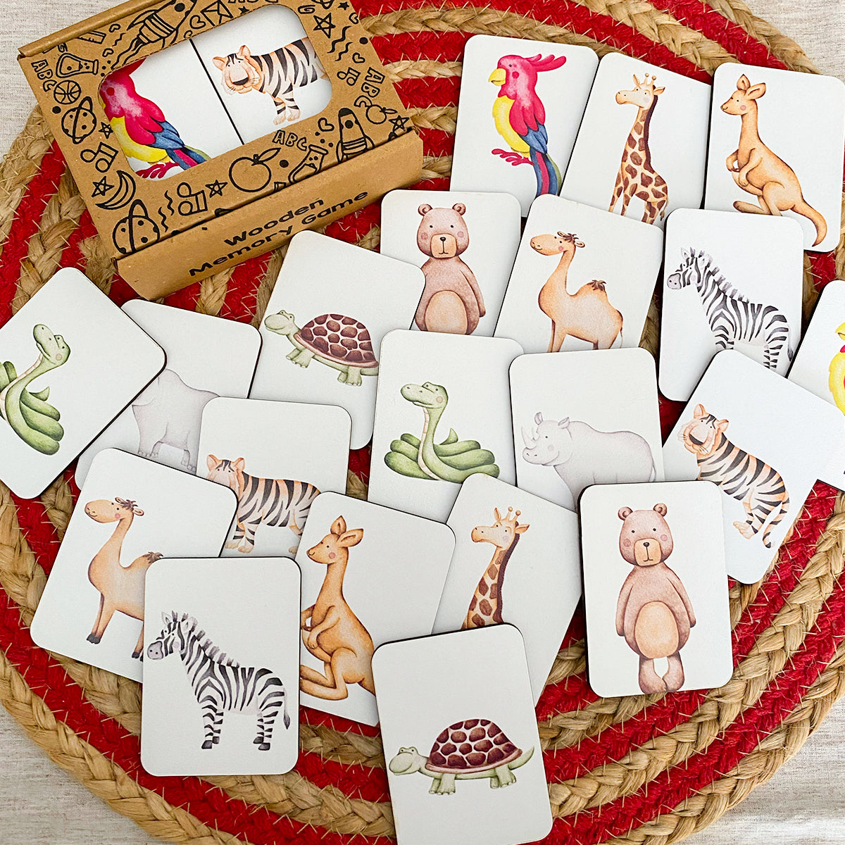 Animals Wooden Memory Game for Kids