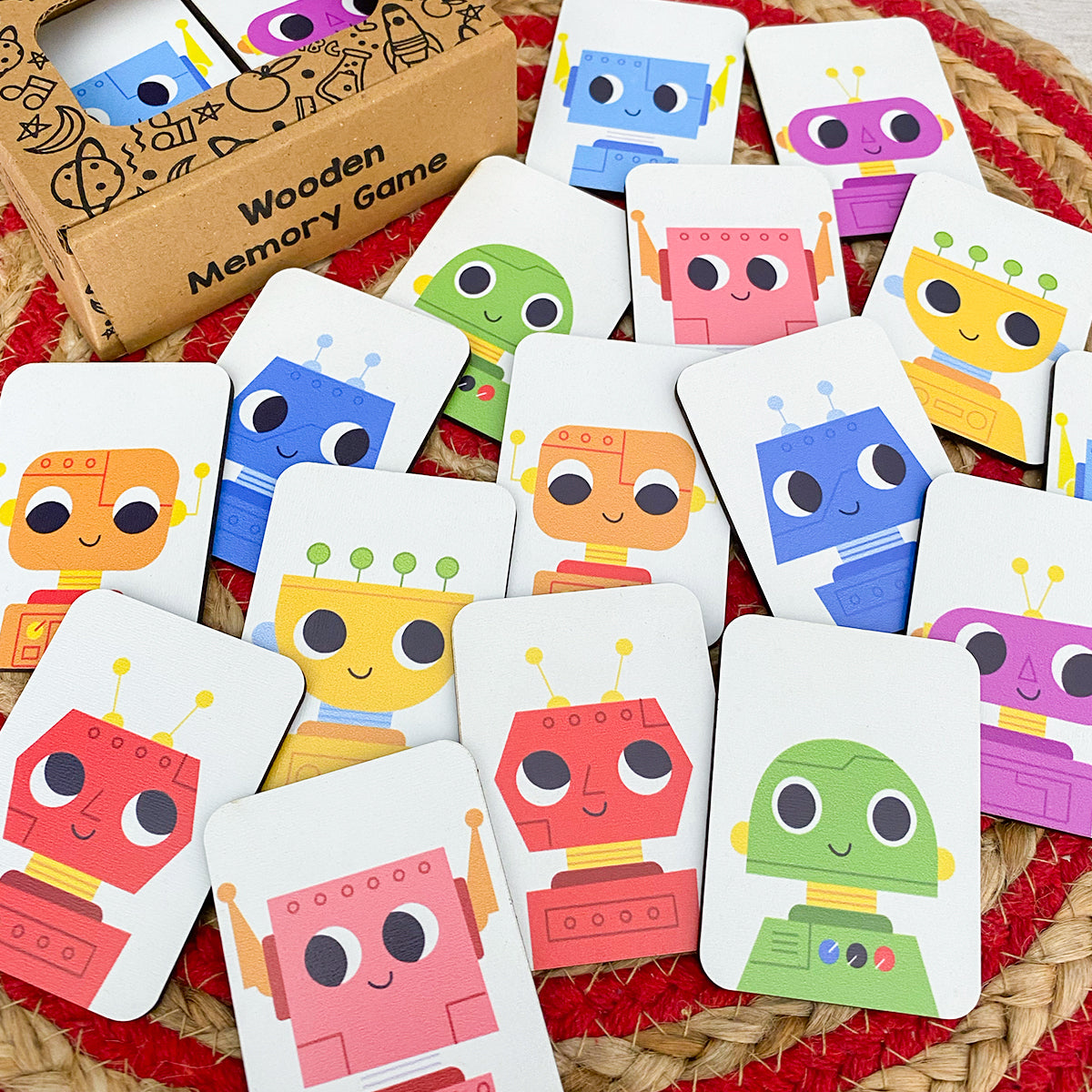 Robots Wooden Memory Game for Kids