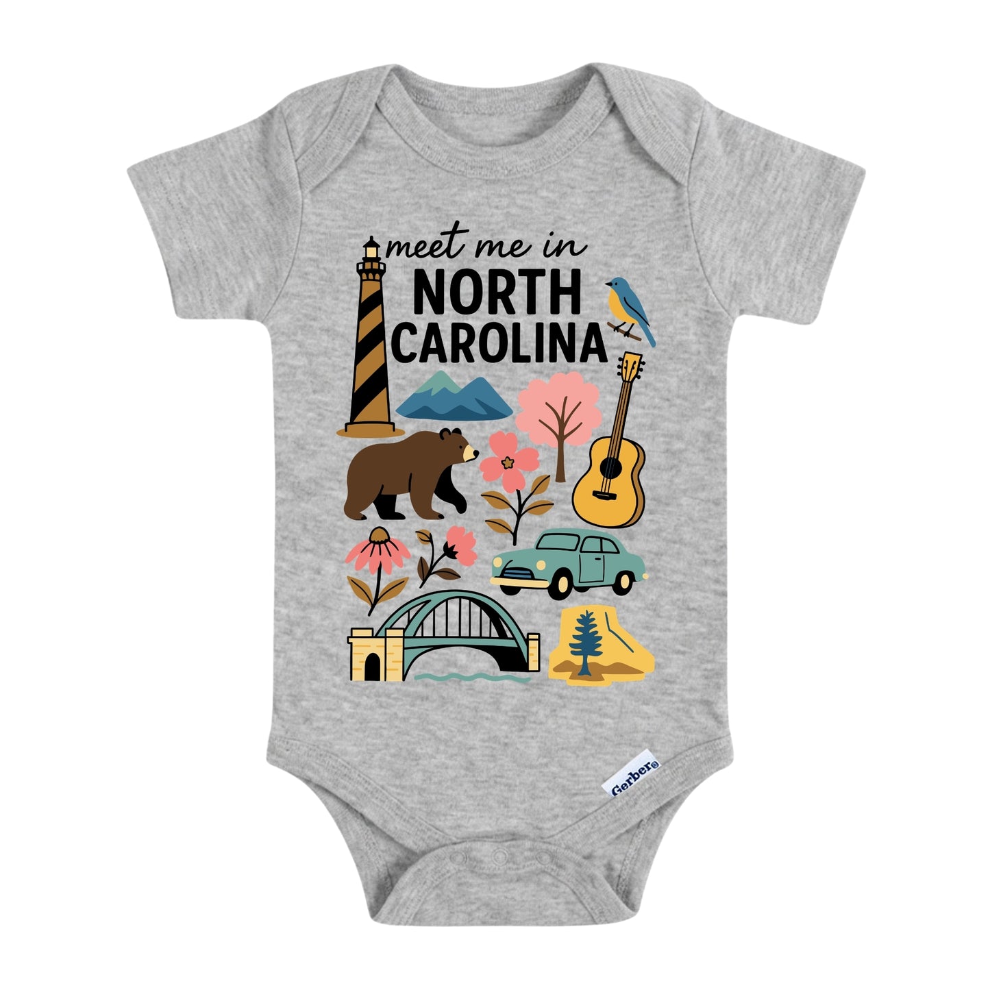 North Carolina Baby Onesie® - Kids Vacation T-Shirt