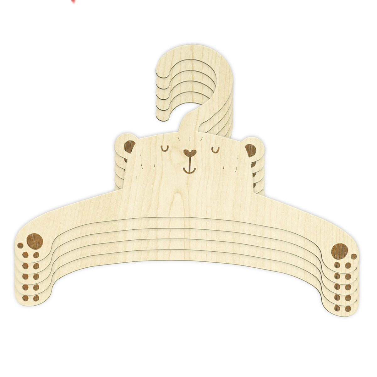 Wooden Bear Baby Hangers, Baby Closet Hanger Set