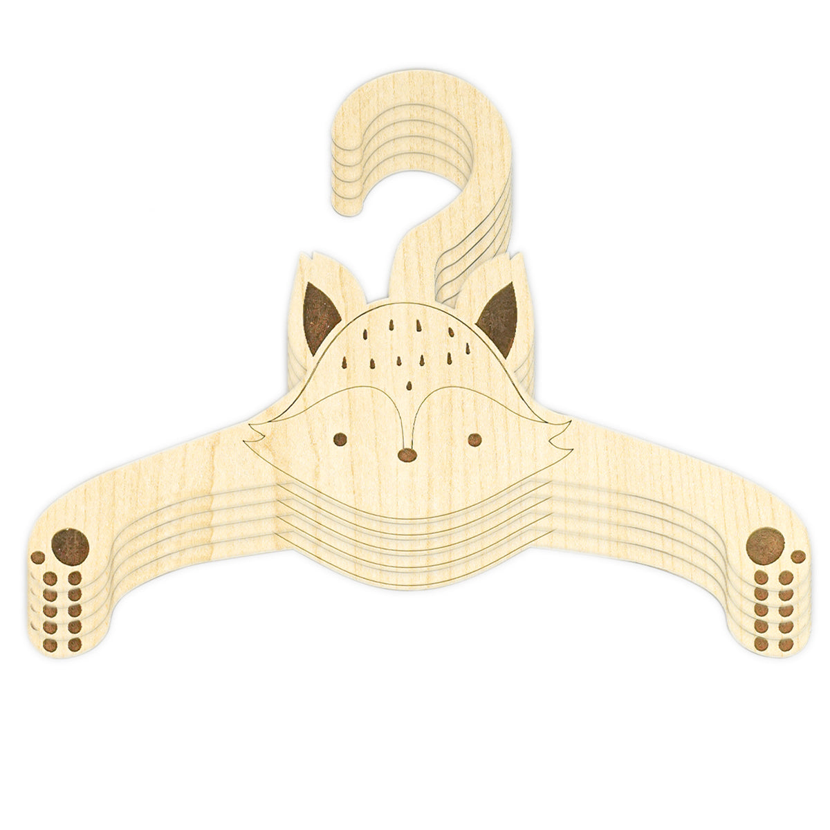 Wooden Fox Baby Hangers, Baby Closet Hanger Set