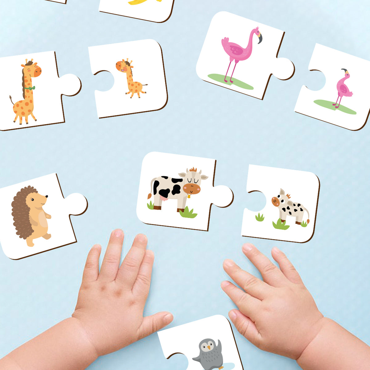 Who is My Parent? Wooden Toddler Game 2 Piece Puzzle