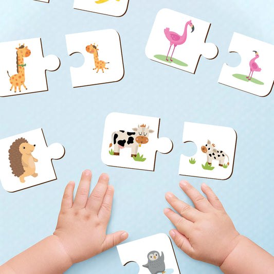 Who is My Parent? Wooden Toddler Game 2 Piece Puzzle