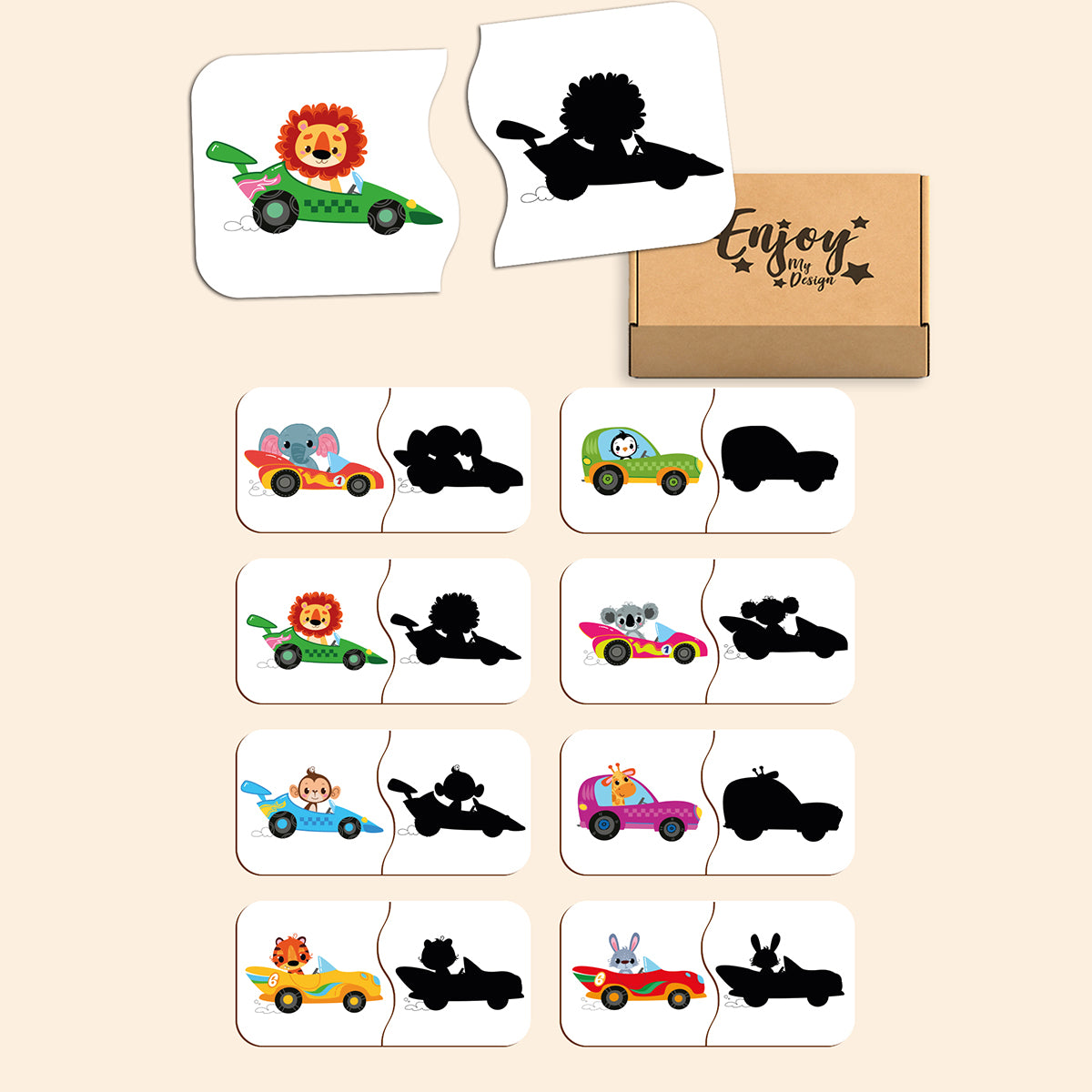 Wooden Toddler Game 2 Piece Jigsaw Puzzle