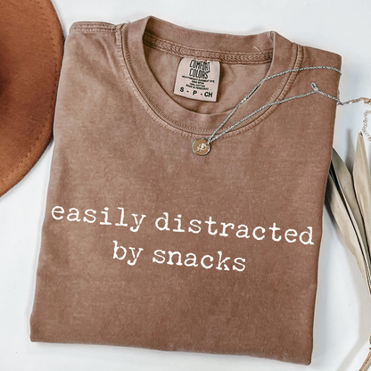 Easily Distracted by Snacks - Funny Foodie T-Shirt