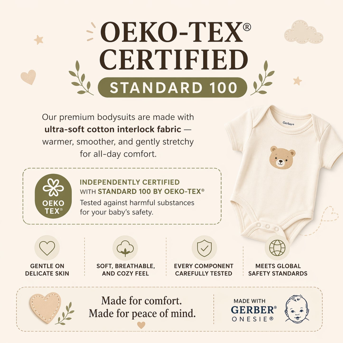 I Love My Mom ONESIE ®, Baby Bodysuit for Boys Girls