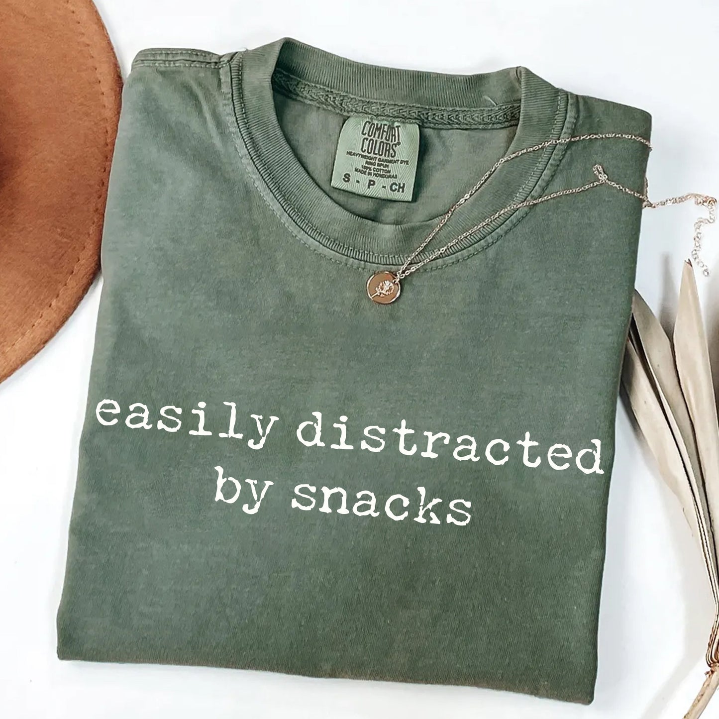 Easily Distracted by Snacks - Funny Foodie T-Shirt