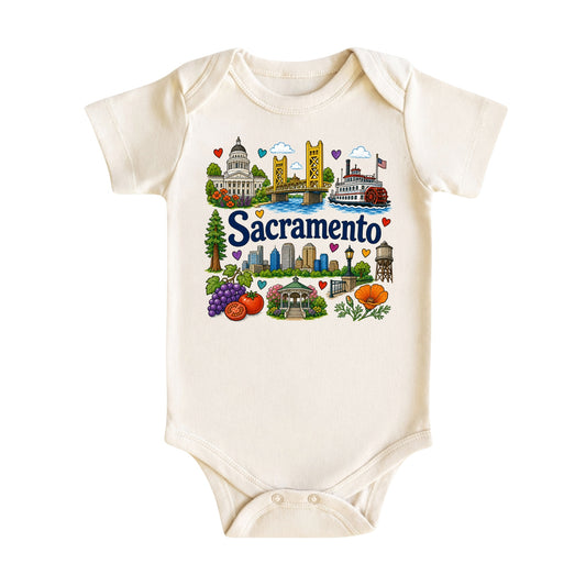 Sacramento Baby Bodysuit for Boys Girls