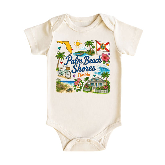 Palm Beach Shores Florida Baby Bodysuit for Boys Girls