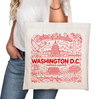 Washington DC Symbols Tote Bag