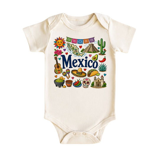 Mexico Baby Bodysuit for Boys Girls