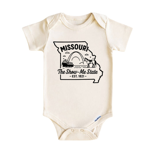 Missouri Baby Onesie ®, The Show-Me State Baby Bodysuit for Boys Girls