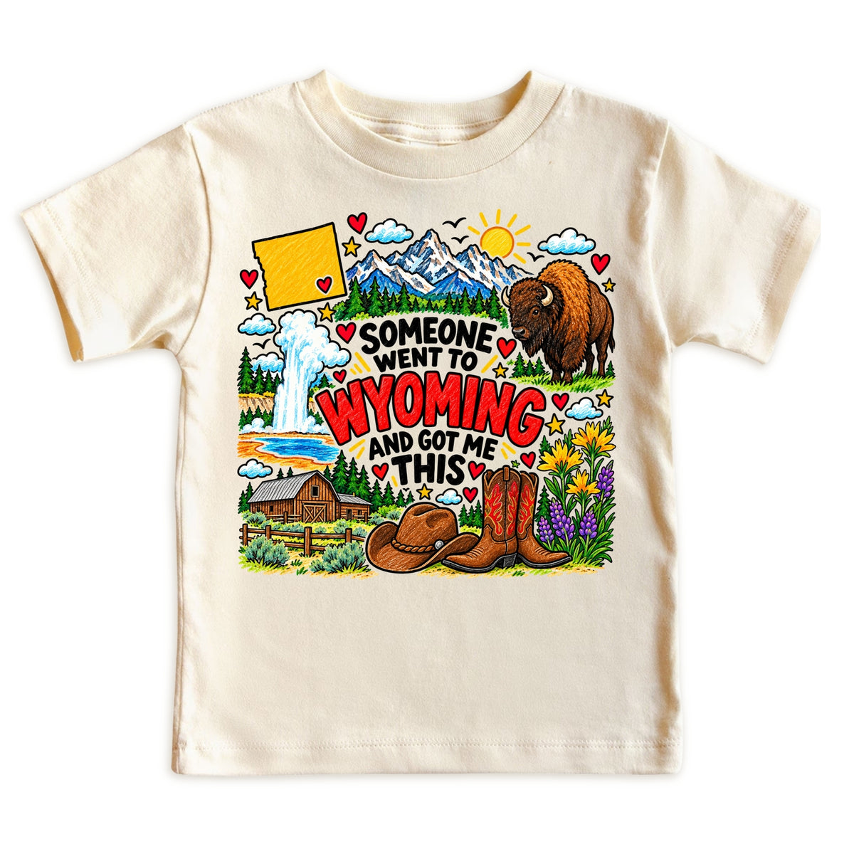 Wyoming Tee for Boys Girls