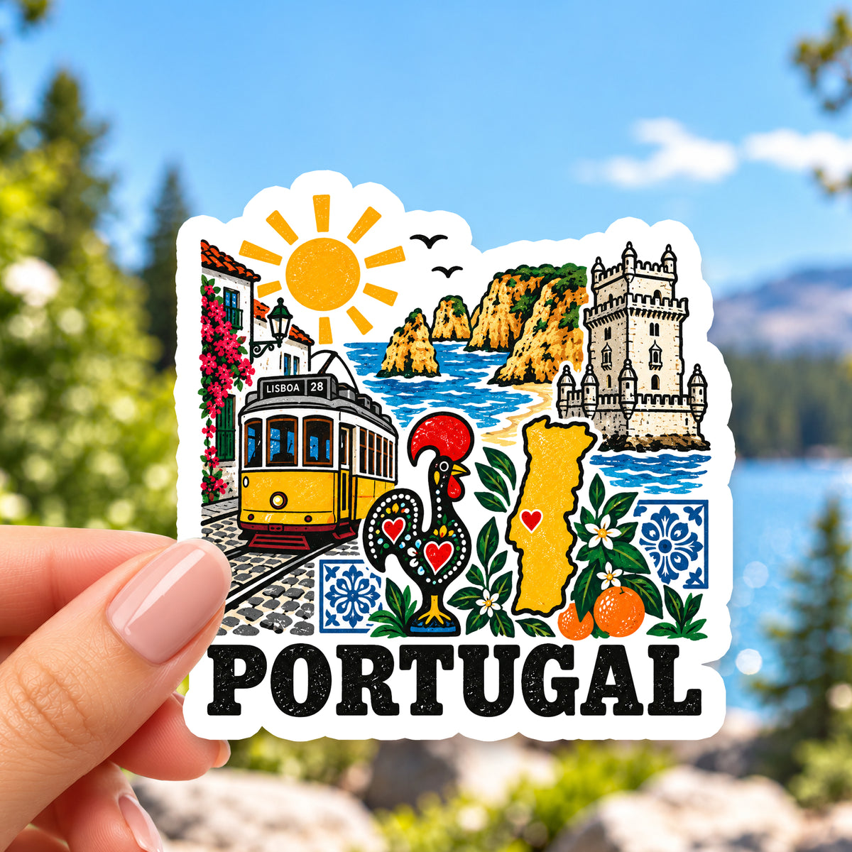 Portugal Retro Sticker