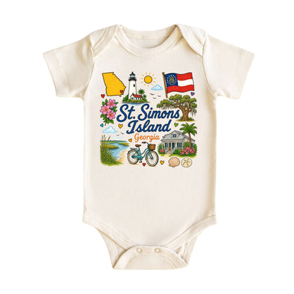St. Simons Island Georgia Baby Bodysuit for Boys Girls