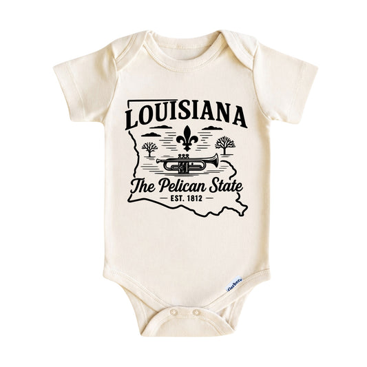 Louisiana Baby Onesie ®, The Pelican State Baby Bodysuit for Boys Girls