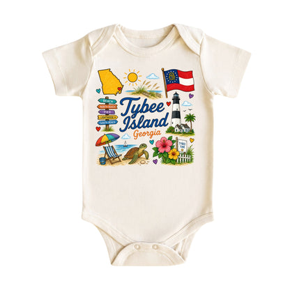 Tybee Island Georgia Baby Bodysuit for Boys Girls