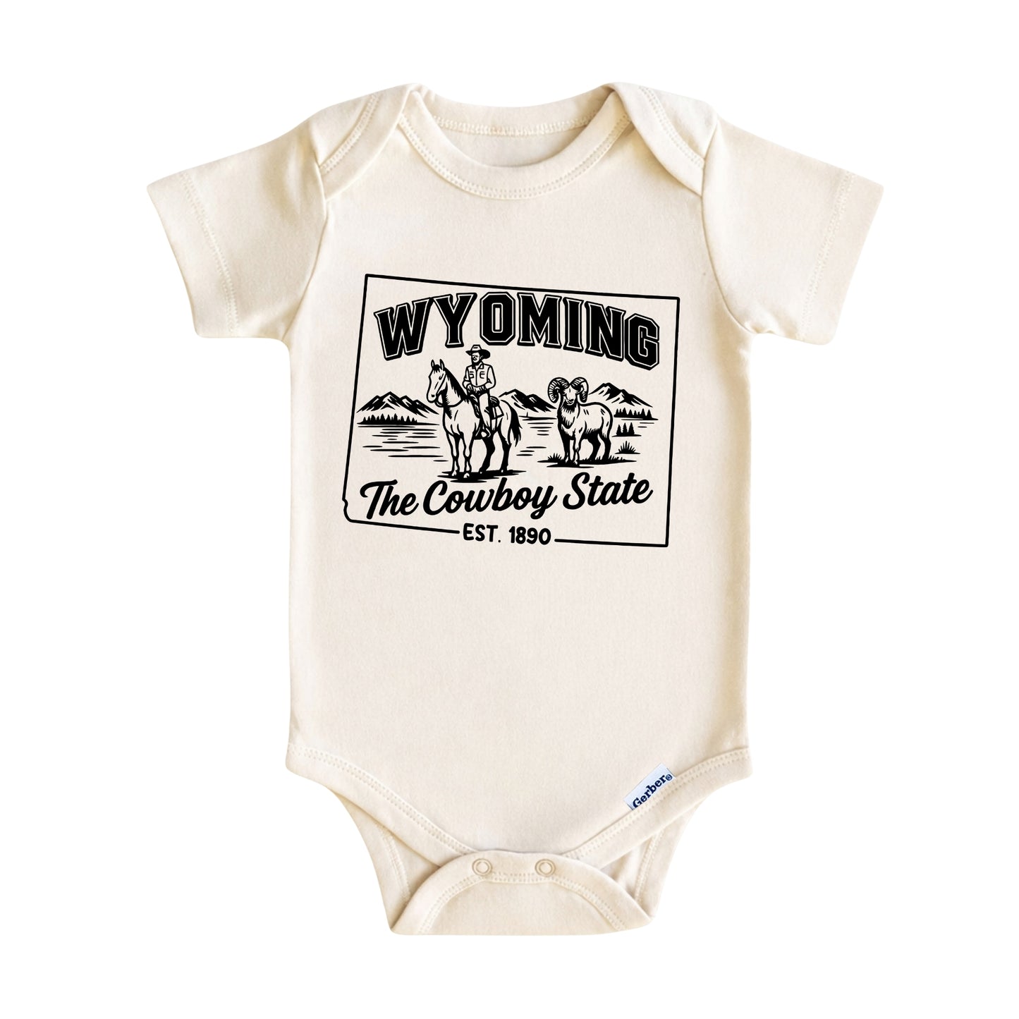 Wyoming Baby Onesie ®, The Cowboy State Baby Bodysuit for Boys Girls