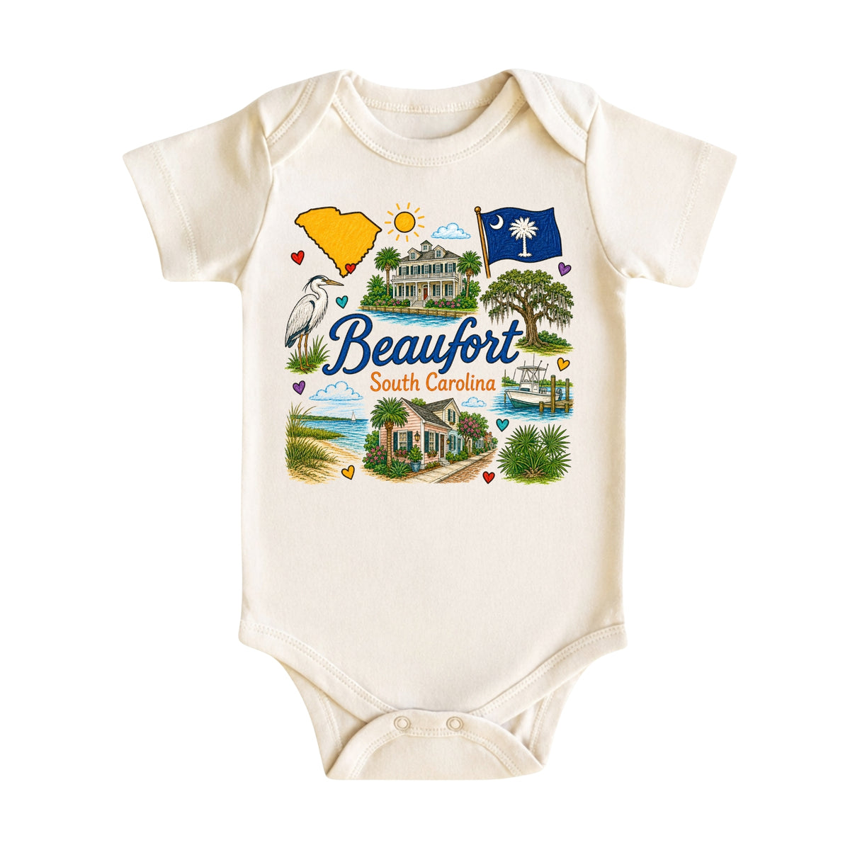 Beaufort South Carolina Baby Bodysuit for Boys Girls