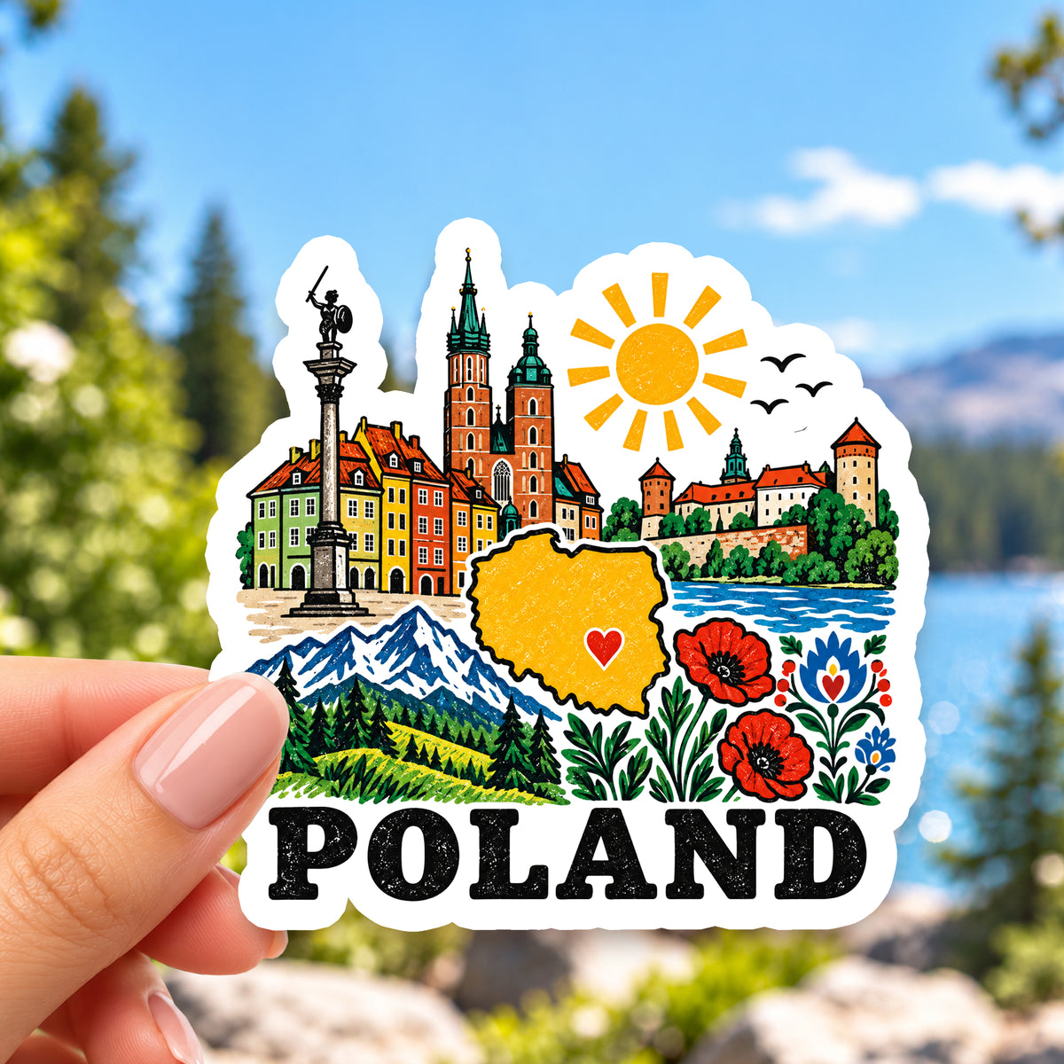 Poland Retro Sticker