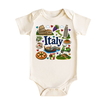 Italy Baby Bodysuit for Boys Girls