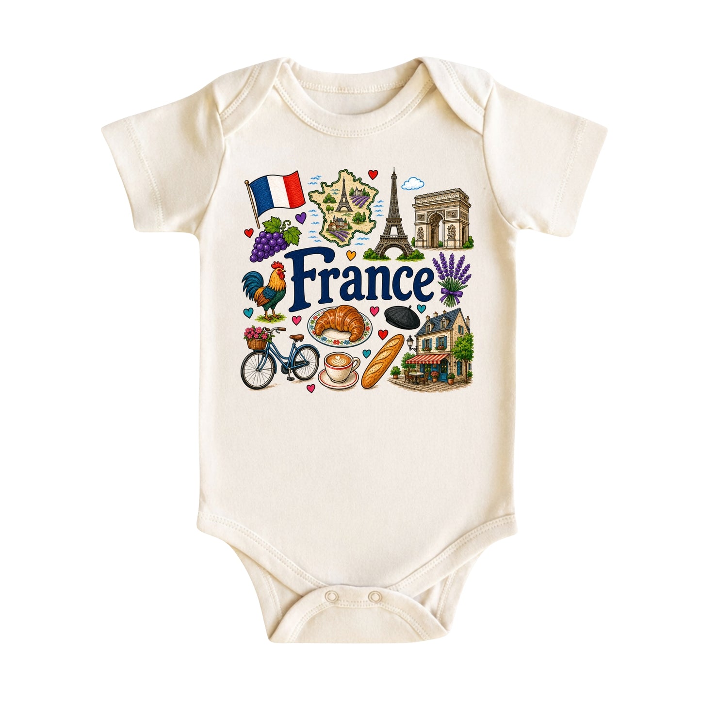 France Baby Bodysuit for Boys Girls