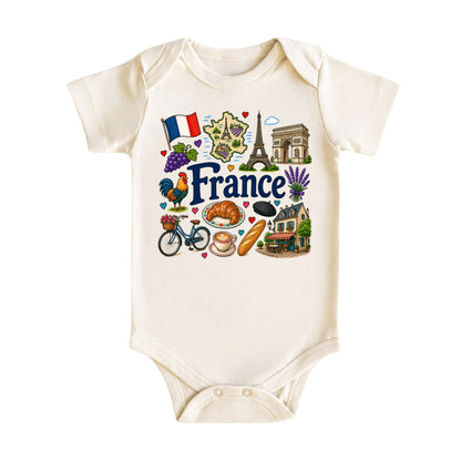 France Baby Bodysuit for Boys Girls