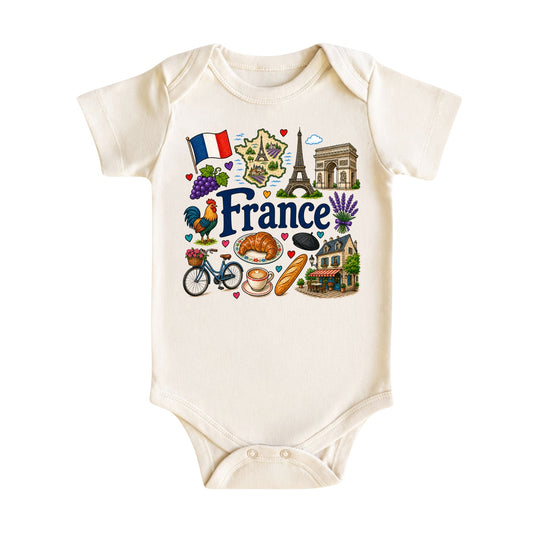 France Baby Bodysuit for Boys Girls