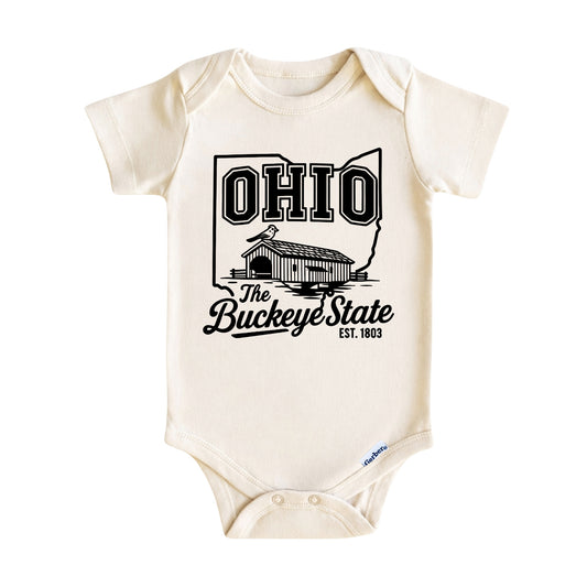 Ohio Baby Onesie ®, The Buckeye State Baby Bodysuit for Boys Girls