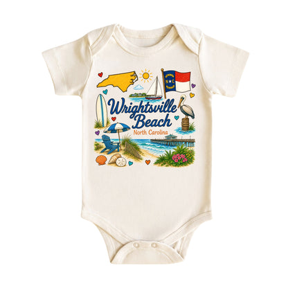Wrightsville Beach North Carolina Baby Bodysuit for Boys Girls